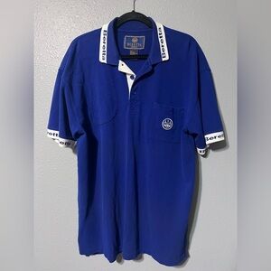 Beretta Polo Shirt Mens Sz XL Royal Blue/White Logo Shoulder Recoil Pad Shooting